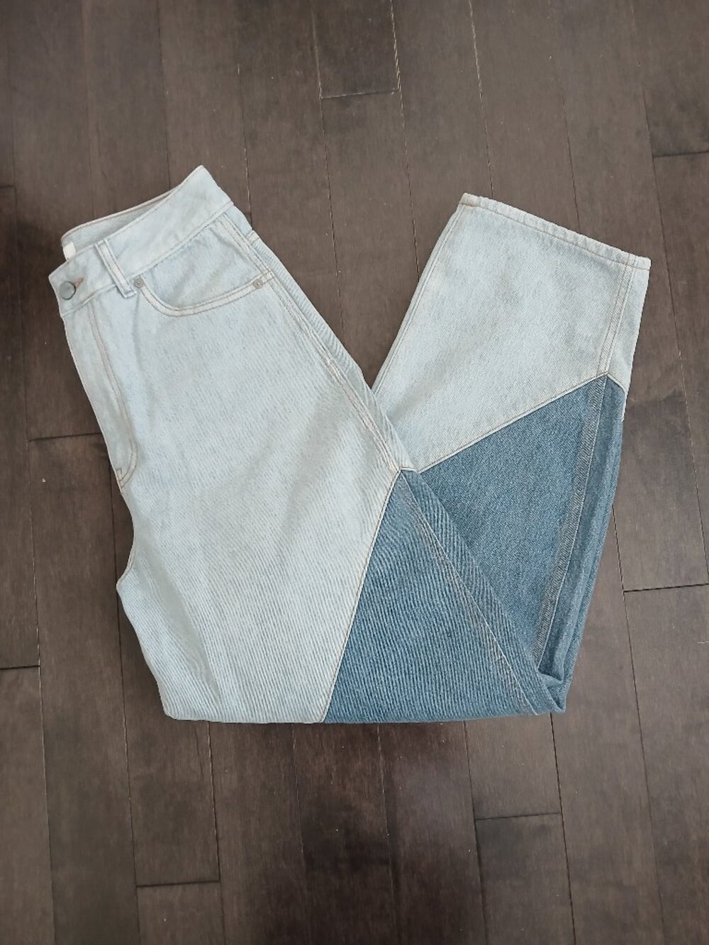 GANNI Scandi-chic Two-Tone Stary Jeans In Cutline Bleach Size 30 - Picture 2 of 10